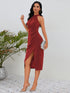 slit-ruched-mock-neck-sleeveless-dress OhSoStyled at Sophia's Style-18